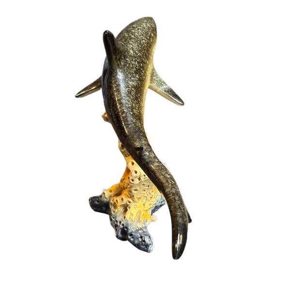 6.5"H Shark on Coral Statue ation Figurine Ornament Home Decor‎ Unique Gift - Picture 6 of 6